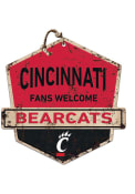 Red Cincinnati Bearcats Fans Welcome Rustic Badge Sign