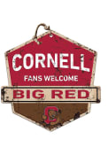KH Sports Fan Cornell Big Red Fans Welcome Rustic Badge Sign