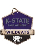 Purple K-State Wildcats Fans Welcome Rustic Badge Sign