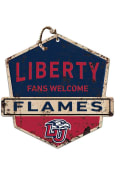 KH Sports Fan Liberty Flames Fans Welcome Rustic Badge Sign