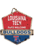KH Sports Fan Louisiana Tech Bulldogs Fans Welcome Rustic Badge Sign