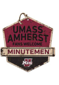 KH Sports Fan Massachusetts Minutemen Fans Welcome Rustic Badge Sign