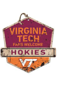 KH Sports Fan Virginia Tech Hokies Fans Welcome Rustic Badge Sign
