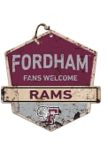 KH Sports Fan Fordham Rams Fans Welcome Rustic Badge Sign