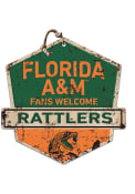 KH Sports Fan Florida A&M Rattlers Fans Welcome Rustic Badge Sign