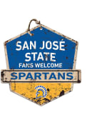 KH Sports Fan San Jose State Spartans Fans Welcome Rustic Badge Sign