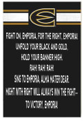KH Sports Fan Emporia State Hornets 35x24 Fight Song Sign