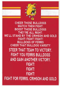 KH Sports Fan Ferris State Bulldogs 35x24 Fight Song Sign
