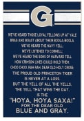 KH Sports Fan Georgetown Hoyas 35x24 Fight Song Sign