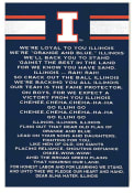 KH Sports Fan Illinois Fighting Illini 35x24 Fight Song Sign
