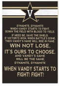 KH Sports Fan Vanderbilt Commodores 35x24 Fight Song Sign