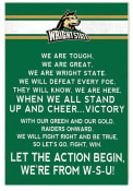 KH Sports Fan Wright State Raiders 35x24 Fight Song Sign