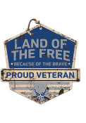 KH Sports Fan Air Force Rustic Badge Land of the Free Veteran Sign