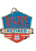 KH Sports Fan Coast Guard Rustic Badge Retired Sign