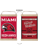 KH Sports Fan Miami RedHawks Faux Rusted Reversible Banner Sign