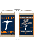 KH Sports Fan UTEP Miners Faux Rusted Reversible Banner Sign