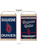 KH Sports Fan Duquesne Dukes Faux Rusted Reversible Banner Sign