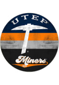 KH Sports Fan UTEP Miners 20x20 Retro Multi Color Circle Sign