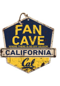 KH Sports Fan Cal Golden Bears Fan Cave Rustic Badge Sign