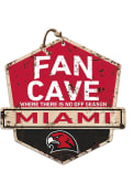 KH Sports Fan Miami RedHawks Fan Cave Rustic Badge Sign
