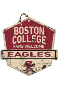 KH Sports Fan Boston College Eagles Fans Welcome Rustic Badge Sign