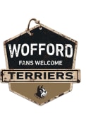 KH Sports Fan Wofford Terriers Fans Welcome Rustic Badge Sign