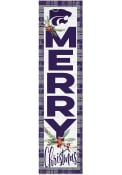 Purple K-State Wildcats 11x46 Merry Christmas Leaning Sign