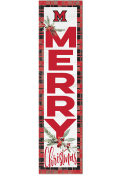 KH Sports Fan Miami RedHawks 11x46 Merry Christmas Leaning Sign