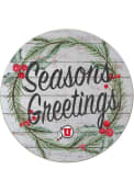 KH Sports Fan Utah Utes 20x20 Weathered Seasons Greetings Sign