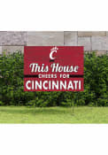 Red Cincinnati Bearcats 18x24 This House Cheers Yard Sign