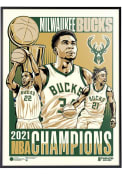 Milwaukee Bucks 2021 NBA Championship Deluxe Framed Posters