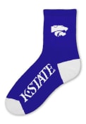 Purple K-State Wildcats Purple Logo Name Mens Quarter Socks