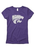 K-State Wildcats Girls Purple Glitzy T-Shirt