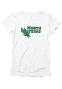 North Texas Mean Green Girls White Glitzy T-Shirt