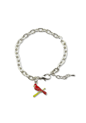 St Louis Cardinals Womens Logo Charm Bracelet - Silver