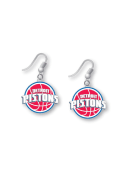 Detroit Pistons Womens Dangle Earrings - Silver