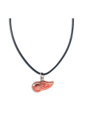 Detroit Red Wings Womens Logo Cord Necklace - Silver
