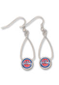 Detroit Pistons Womens French Loop Earrings - Silver
