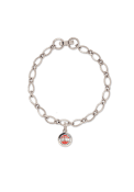 Detroit Pistons Womens Logo Charm Bracelet - Silver