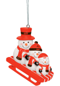 Cleveland Browns Sledding Snowmen Ornament