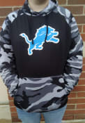 Detroit Lions Camo Hooded Sweatshirt - Black