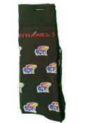 Kansas Jayhawks Allover Logo Dress Socks - Black