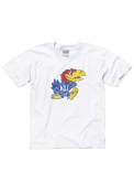 Kansas Jayhawks Youth White Distressed T-Shirt