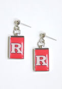 Rutgers Scarlet Knights Womens Rectangle Drop Earrings - Red