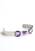 K-State Wildcats Womens 3 Charm Bangle Bracelet - Purple