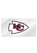 Kansas City Chiefs Silver Arcylic Car Accessory License Plate