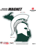 Michigan State Spartans State Shape Team Color Car Magnet - Green
