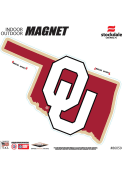 Oklahoma Sooners State Shape Team Color Car Magnet - White