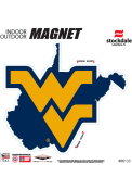 West Virginia Mountaineers State Shape Team Color Car Magnet - Navy Blue