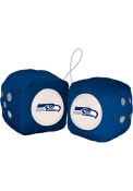 Sports Licensing Solutions Seattle Seahawks Team Logo Fuzzy Dice - Navy Blue